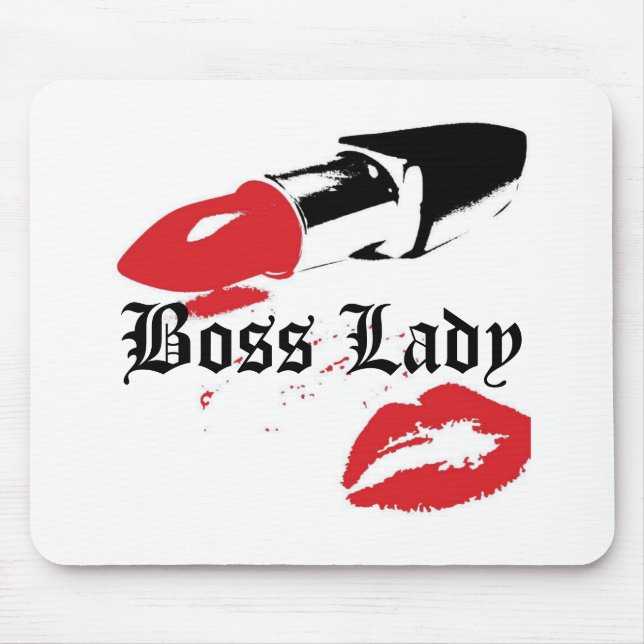 Boss Lady Läppstift och Läppar Musmatta (Framsidan)