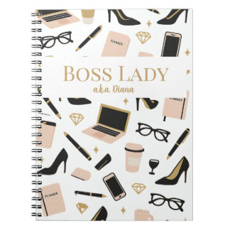 Boss Lady Notebook – Custom Name Gift for Women Anteckningsbok