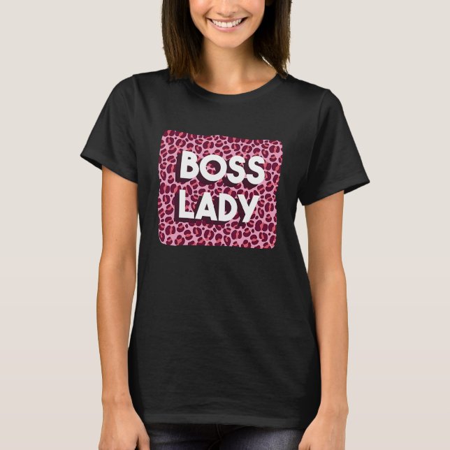 Boss Lady Powerful Woman Working From Home Feminis T Shirt (Framsida)