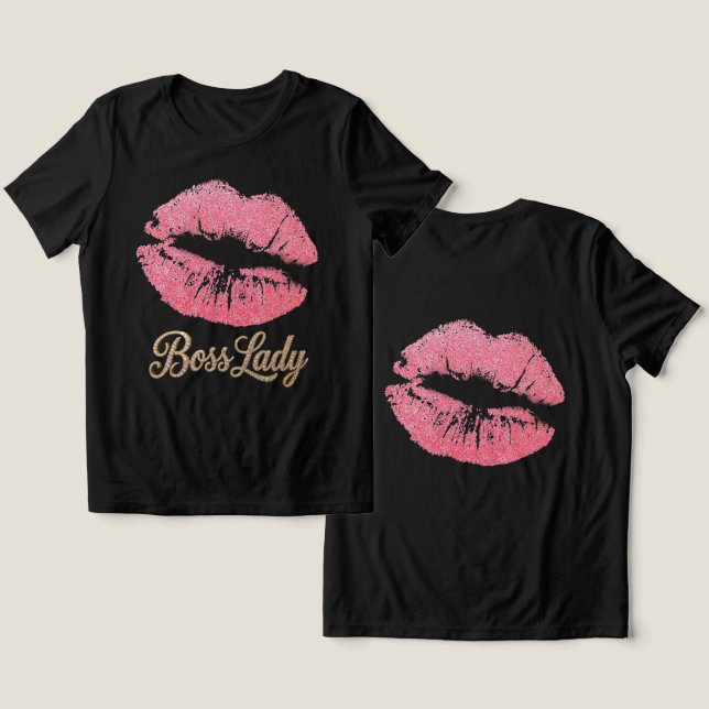 Boss Lady T-Shirt Tri-Blend Shirt (Design fram och bak)