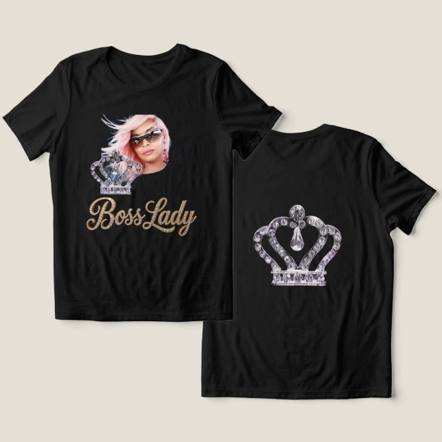 Boss Lady T-Shirt Tri-Blend Shirt (Design fram och bak)
