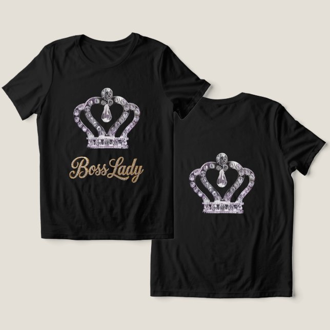 Boss Lady T-Shirt Tri-Blend Shirt (Design fram och bak)