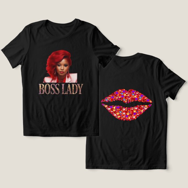 Boss Lady T-Shirt Tri-Blend Shirt (Design fram och bak)
