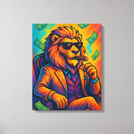 Boss Lion | Cool Rich Animal Artwork Canvastryck