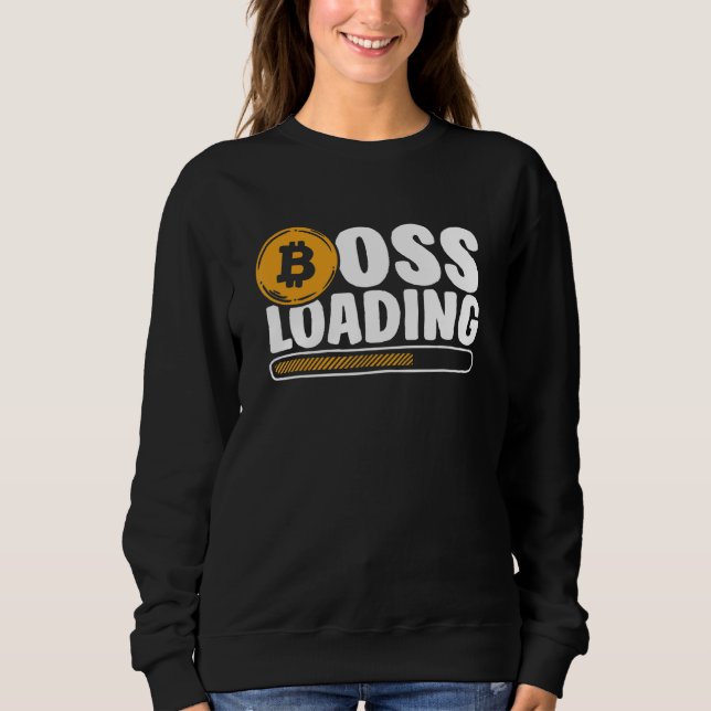 Boss Loading Crypto Cryptocurrency Blockchain Bitc T Shirt (Framsida)