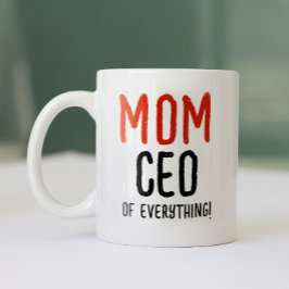 Boss Mamma | Pappa Rolig Modern Röd Svart Typograf Två-Tonad Mugg