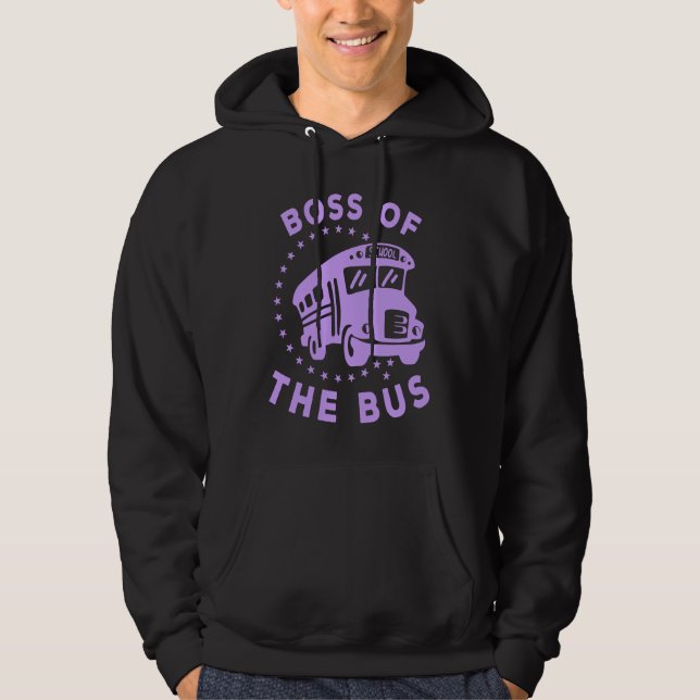Boss of the Bus School Bus Driver Hoodie (Framsida)