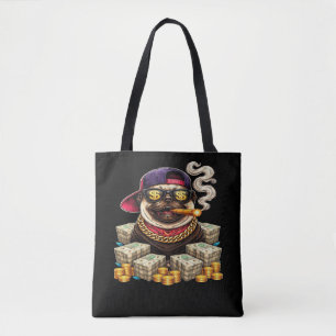 Boss Pug — Bling Pug med kontanter & cigarr" Tygkasse