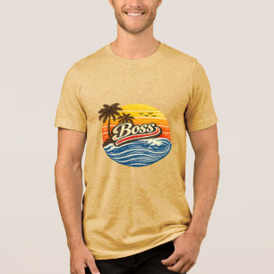 Boss Retro Sunset Design T Shirt