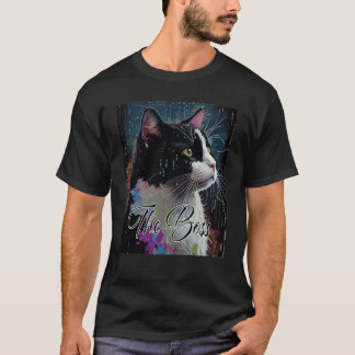 Boss Smoking Cat för Mamma Pappa T Shirt