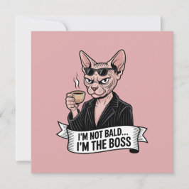 Boss Sphynx Cat Coffee Artwork Julkort