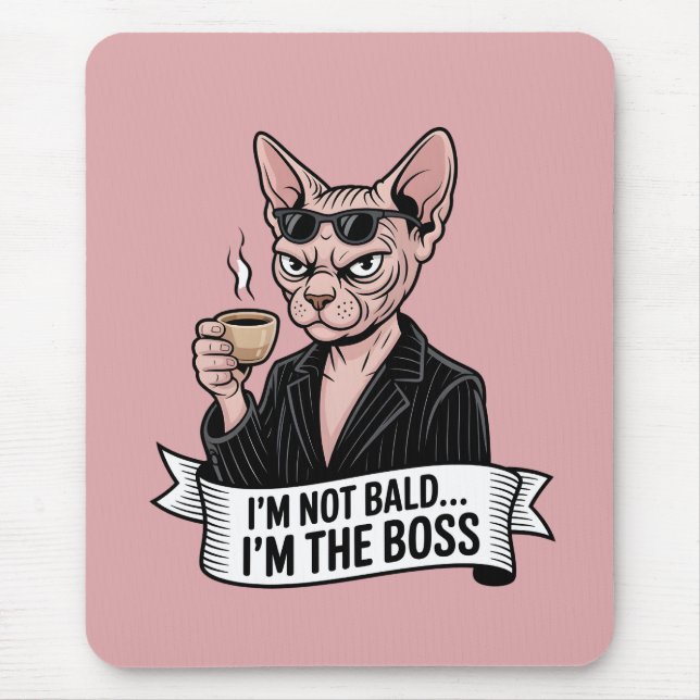 Boss Sphynx Katt Kaffebild Musmatta (Framsidan)
