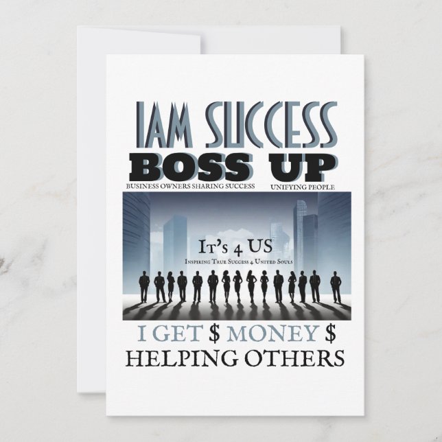 BOSS UP T-Shirt Inbjudningar (Framsida)