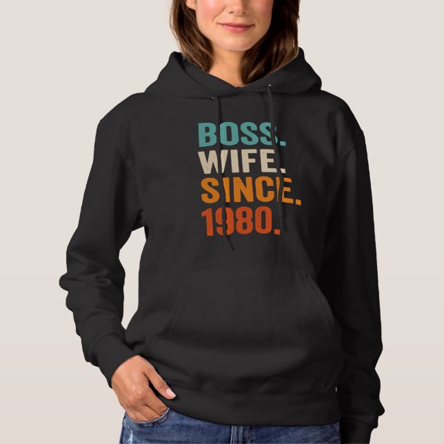 Boss Wife Since 1980 43rd wedding anniversary T Shirt (Framsida)