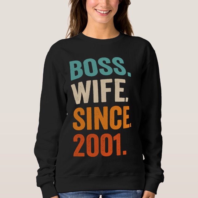 Boss Wife Since 2001 22nd wedding anniversary T Shirt (Framsida)