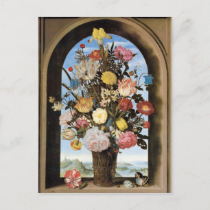 Bosschaert Bouquet med ett piackt vykort
