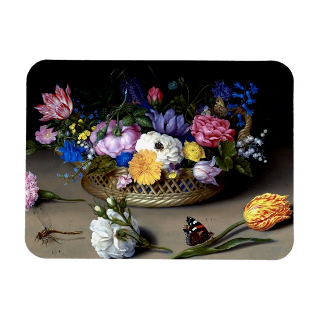 Bosschaert Flower still Life Insekts Dutch Art Magnet (Horisontell)
