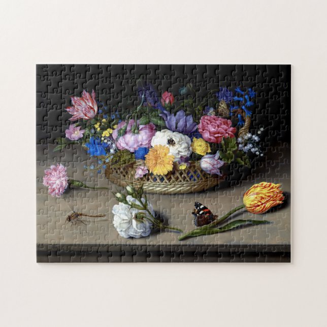 Bosschaert Flower still Life Insekts Dutch Art Pussel (Horisontell)