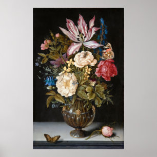 Bosschart stilleben med blommaaffischen poster
