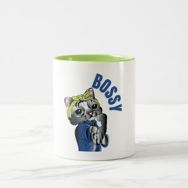 Bossi.. Utforska de många kattens moder Två-Tonad Mugg (Center)