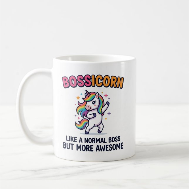 Bossicorn som en vanlig boss-mugg kaffemugg (Vänster)
