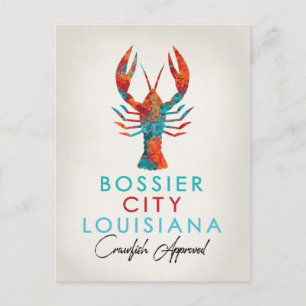 Bossier City Louisiana Kräftor Bright Vykort