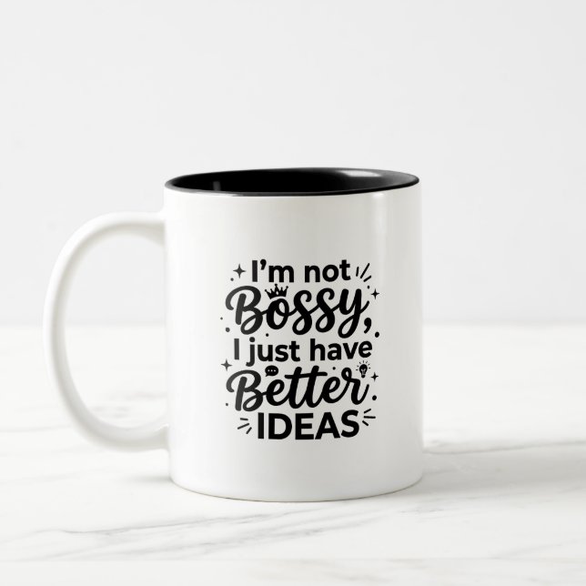 Bossig Humör Två-Tons 11oz Kaffe Mugg (Vänster)