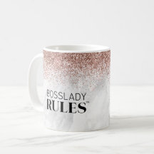 BossLady Regler Logotyp Ro Guld Glitter Marble Nam