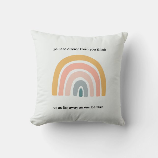 BossLady Regler Rainbow Motivational Mindset Quote Kudde (Framsida)