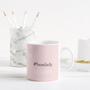 #Bosslady ROSA Kalligrafi Anpassat namn Kaffemugg
