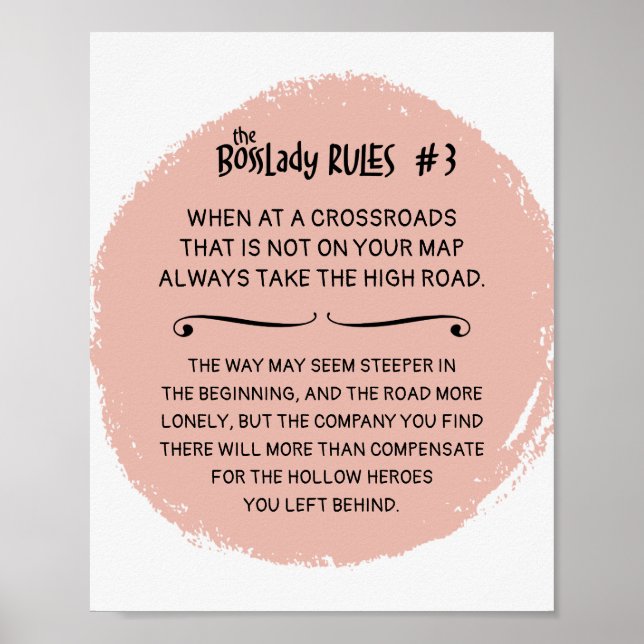 BossLady Rule 3 Ta High Road Say Poster (Framsidan)