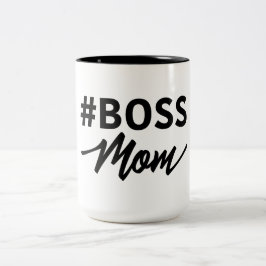 #Bossmammamugg. Chefmamma. Visa dem som är chefen Två-Tonad Mugg