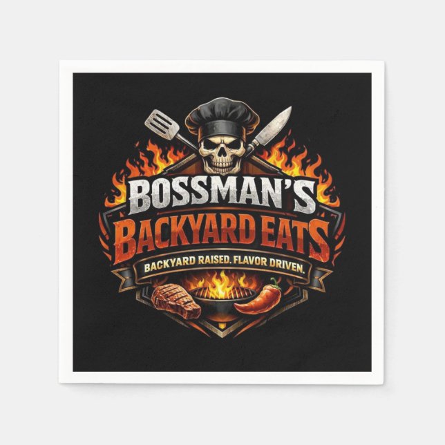 Bossmans Bakgårdsmat Pappersservett (Framsidan)