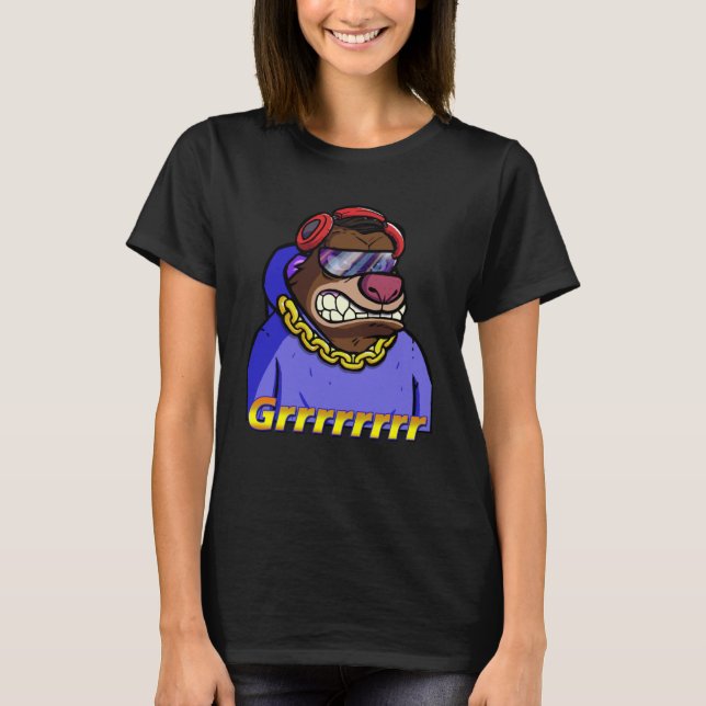 Bossy Bear Klubb NFT Non Funsible Artwork Grr Grow T Shirt (Framsida)