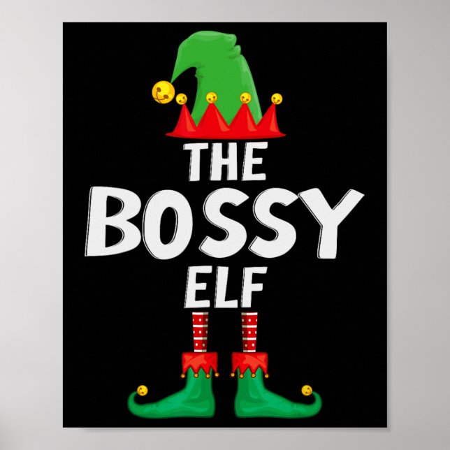 Bossy Elf Matching Familjejul Poster (Framsidan)