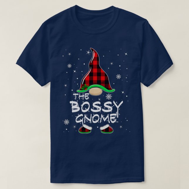Bossy Gnome Buffalo Play Matching Family Christma T Shirt (Design framsida)