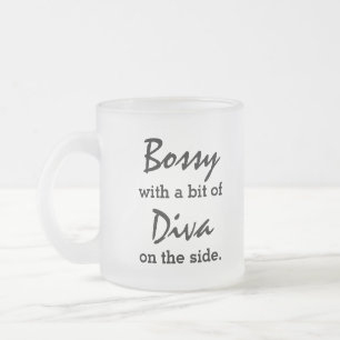 Bossy med lite diva Modern Trendig Frostad Glasmugg