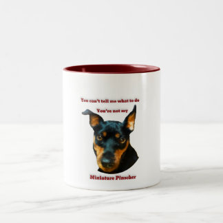 Bossy Miniature Pinscher Två-Tonad Mugg