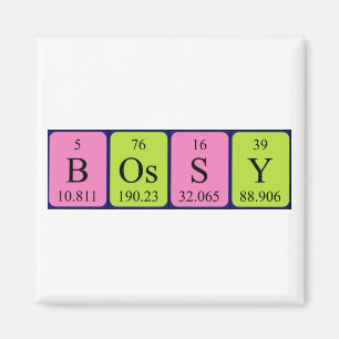 Bossy periodiskt återkommande magnet bord namn