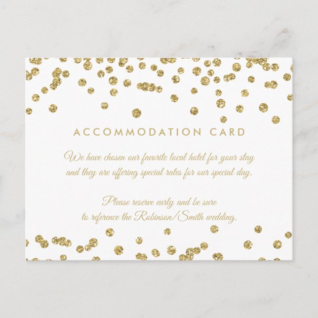 Bostad Guld Faux Glitter confetti White Vykort (Framsida)