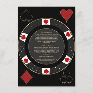 Bostad i Casino Vegas Poker Chip Bröllop Tilläggskort