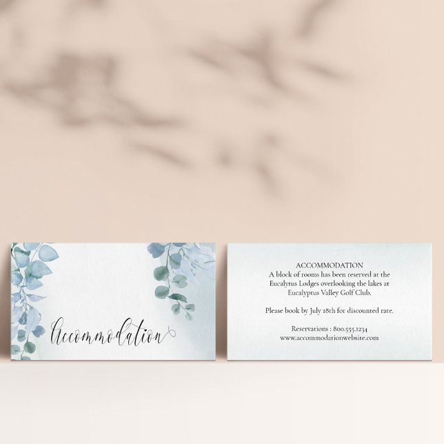 Bostad i Dusty Eucalyptus Elegant bröllop Tilläggskort (Skapare uppladdad)