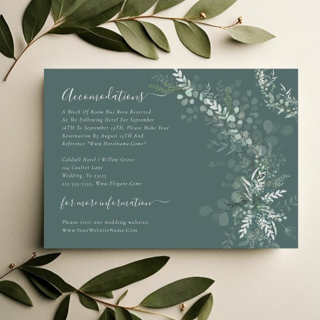 Bostad i Eucalyptus Botanical Sage Bröllop Tilläggskort (Skapare uppladdad)