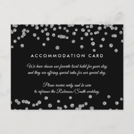 Bostad Silver Faux Glitter confetti Black Vykort