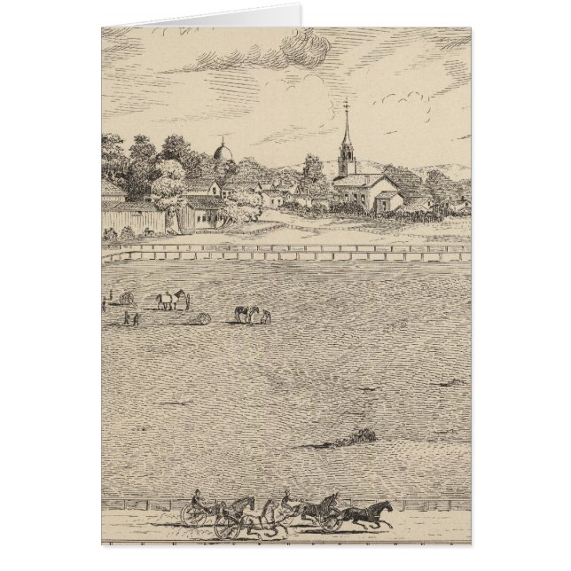 Bostad, stall och parkeringsplats hälsningskort (Framsidan)