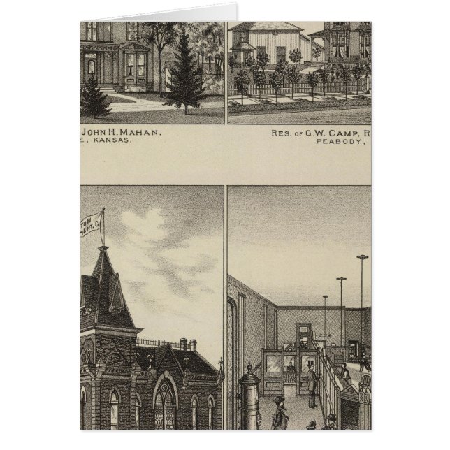 Bostäder, Abilene, Kansas Hälsningskort (Framsidan)