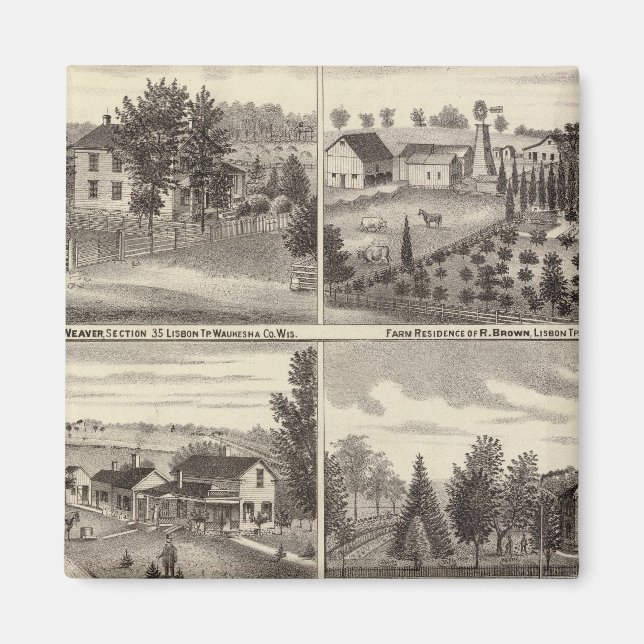 Bostäder, distrikt Waukesha & Kenosha Magnet (Framsidan)