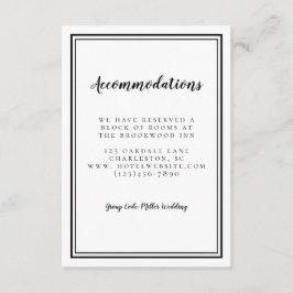 Bostäder Enkel Chic vid Svarta och vita Bröllop Tilläggskort