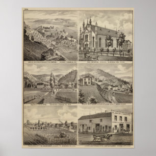 Bostäder, gårdar, bryggeri och stam-, Minnesota Poster