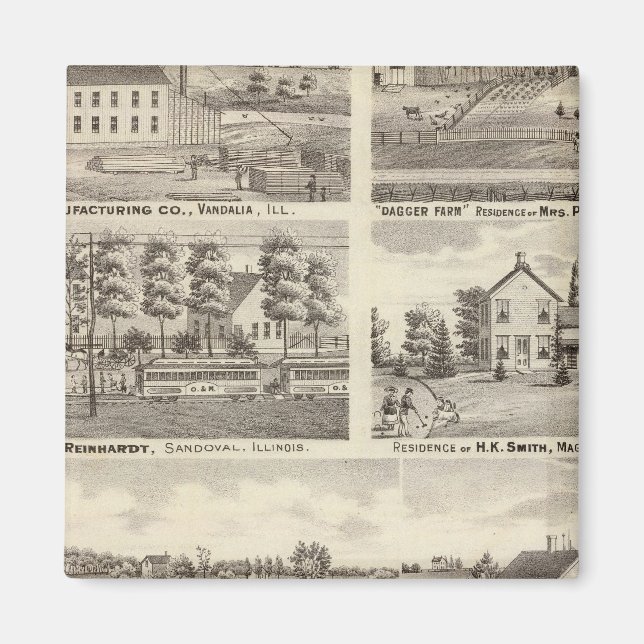 Bostäder, gårdar och fabriker, Vandalia, Sandoval Magnet (Framsidan)